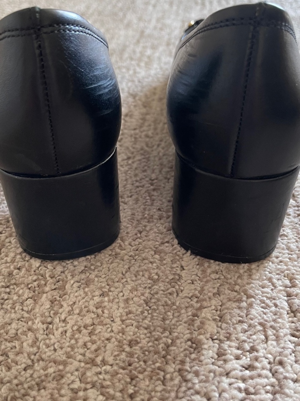 Tory Burch Black Leather Pumps Size 11 Logo Medallion Ballet Heels Like New - Picture 4 of 7